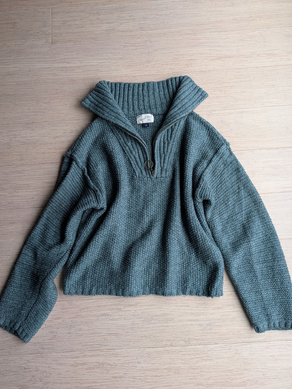 Universal Thread Olive Green Half-Zip Cowl Neck Sweater